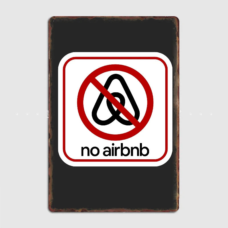 NO AIRBNB-Affiche en métal pour décoration murale, 18 panneaux, club, garage, maison, chambre, création