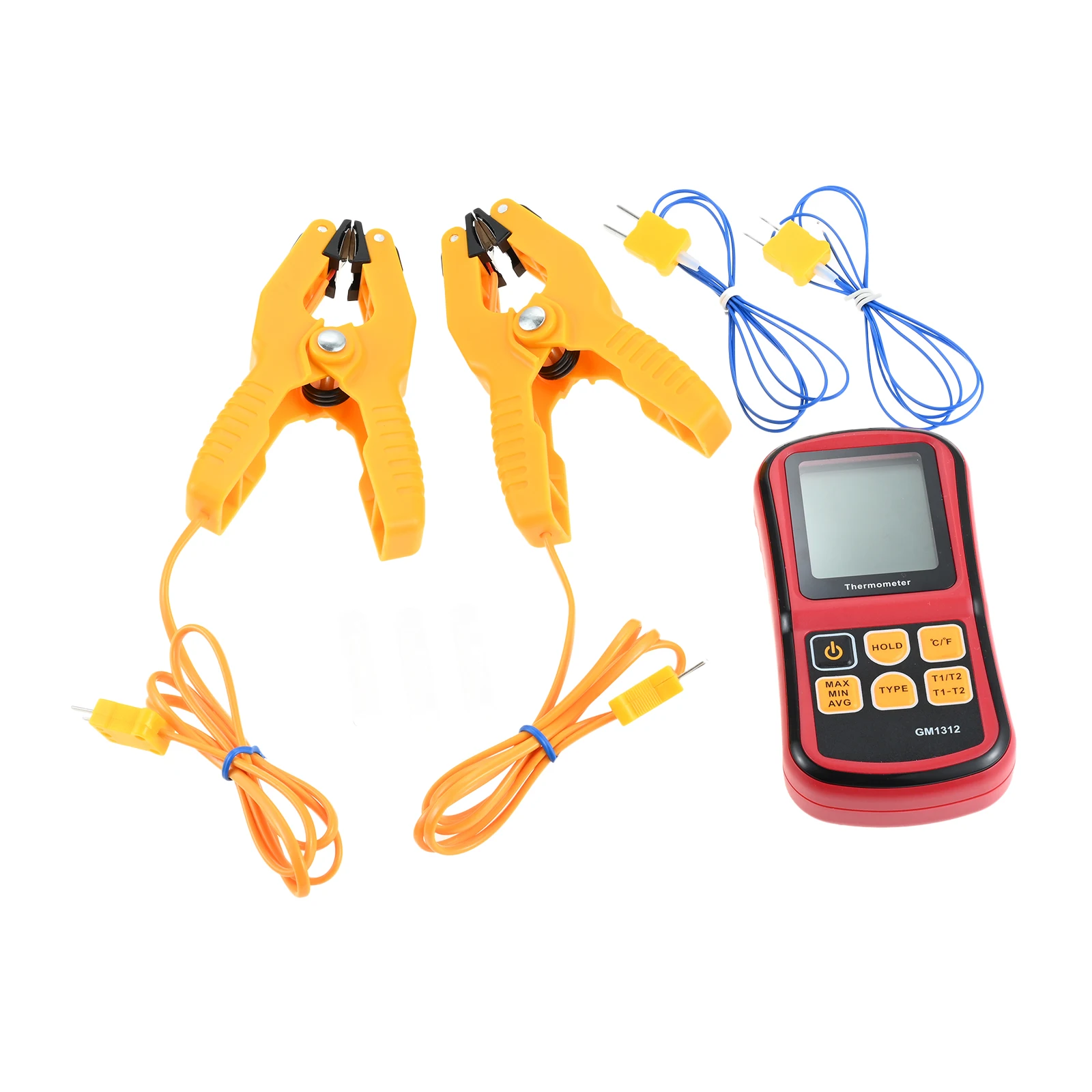 

Цифровой 2-канальный тестер термопары типа K (238-3212 ℉ )+2 зажима + 2 проводных зонда термопары для измерения керамики для бассейнов