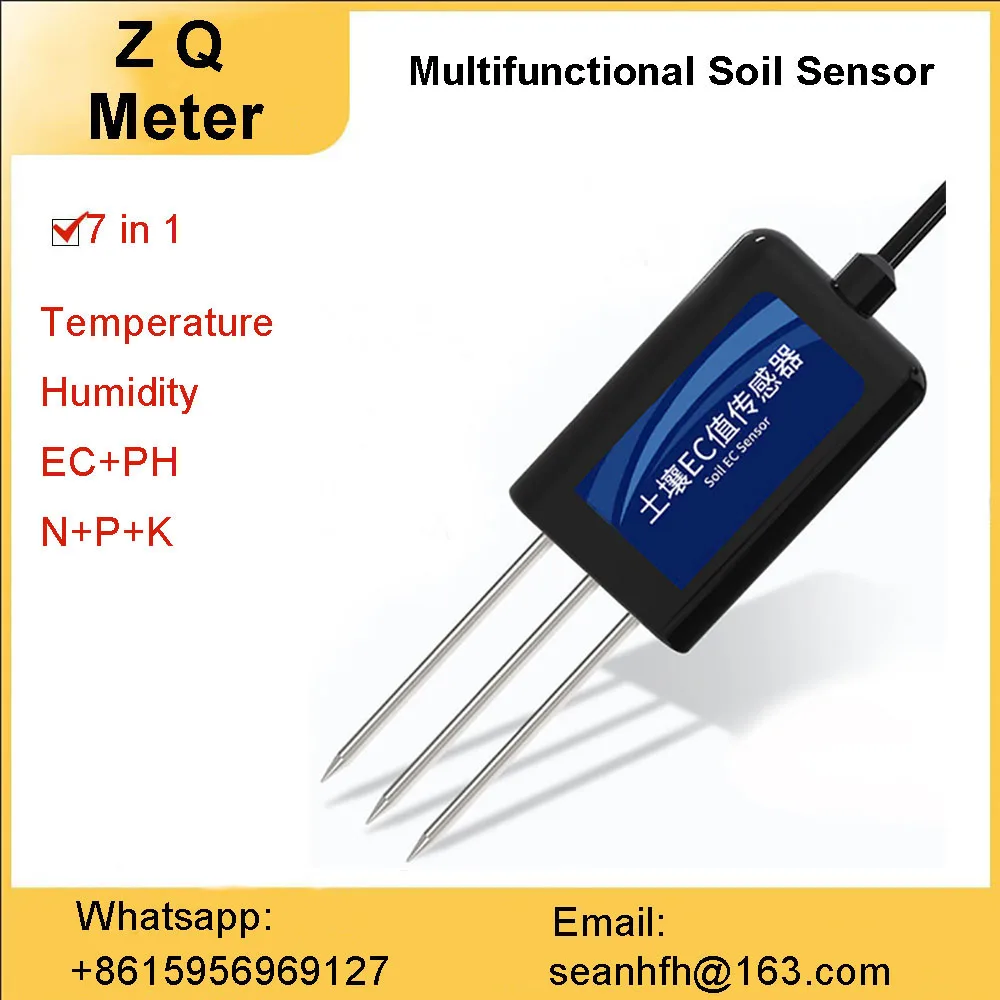 

Soil comprehensive sensor temperature measurement humidity NPK conductivity ph moisture fertilizer nutrient instrument