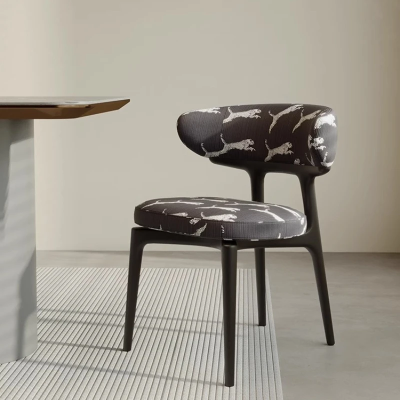 

Mid-Century Modern Dining Chair French Style Upholstered Accent Chair for Kitchen Balcony Living Room Seat Unique Home Furniture