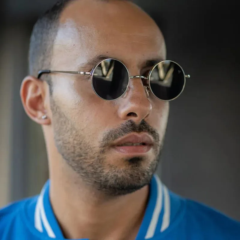 نظارات شمسية مستقطبة صغيرة كلاسيكية للنساء والرجال هيبي دائرة مستديرة نظارات شمسية حماية من الأشعة فوق البنفسجية 400 ظلال معدنية للرجال والنساء