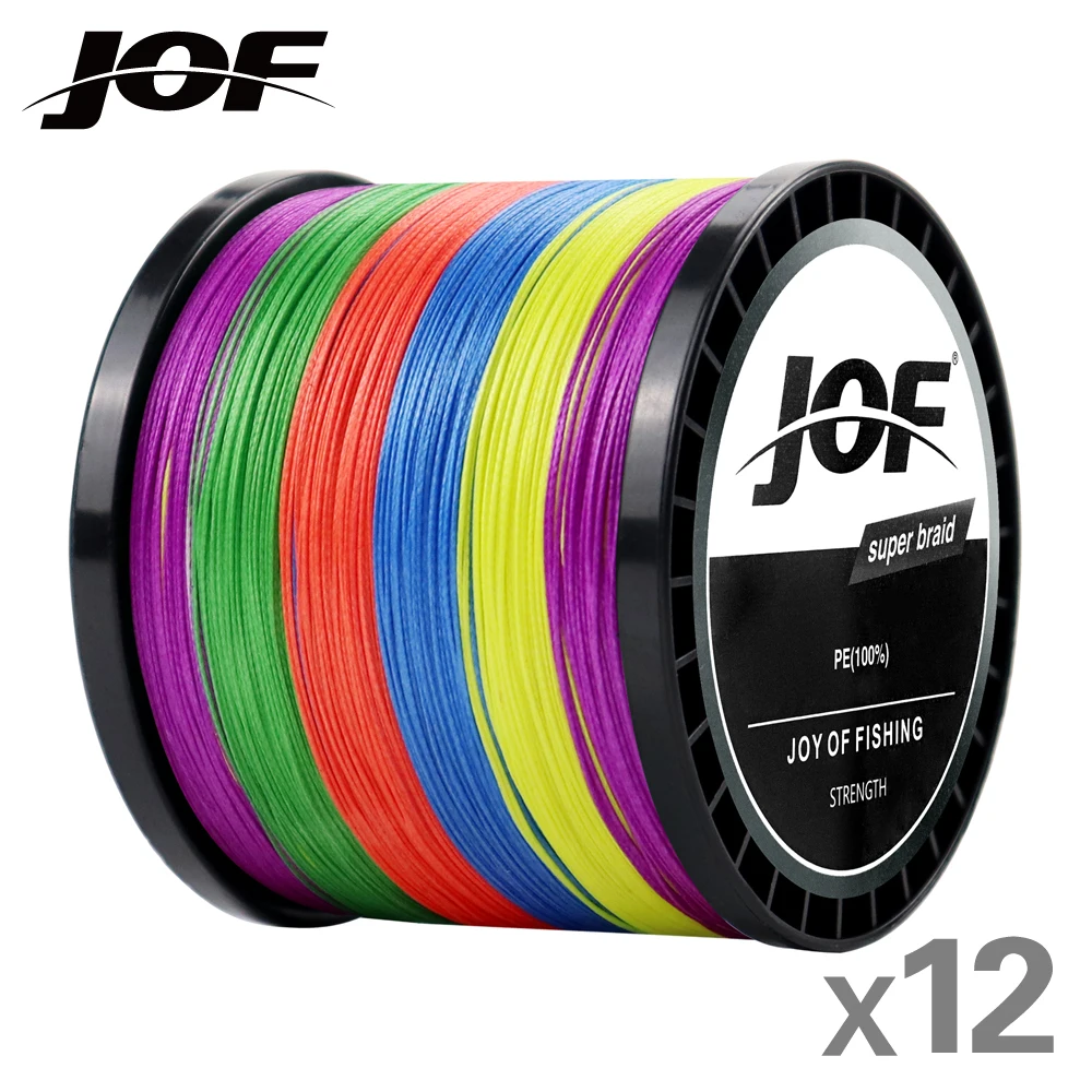 

JOF 12 Strands 1000M 500M 300M 100M PE Braided Fishing Line tresse peche Saltwater Fishing Weave Multifilament 12 Threads