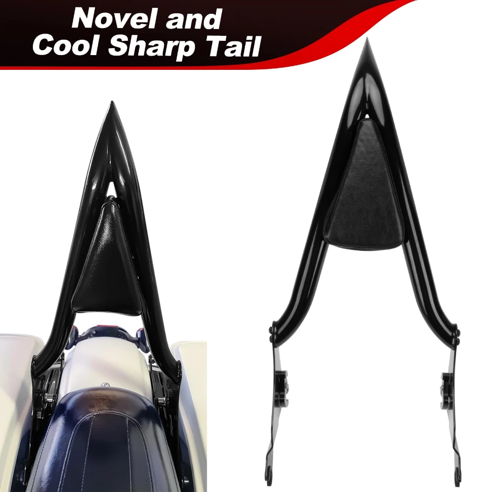 22 Inch Detachable Foldable Passenger Sissy Bar Backrest PU Leather Pad For Harley Touring FLHR FLHX FLHT FLTR 2009-2024 view 4