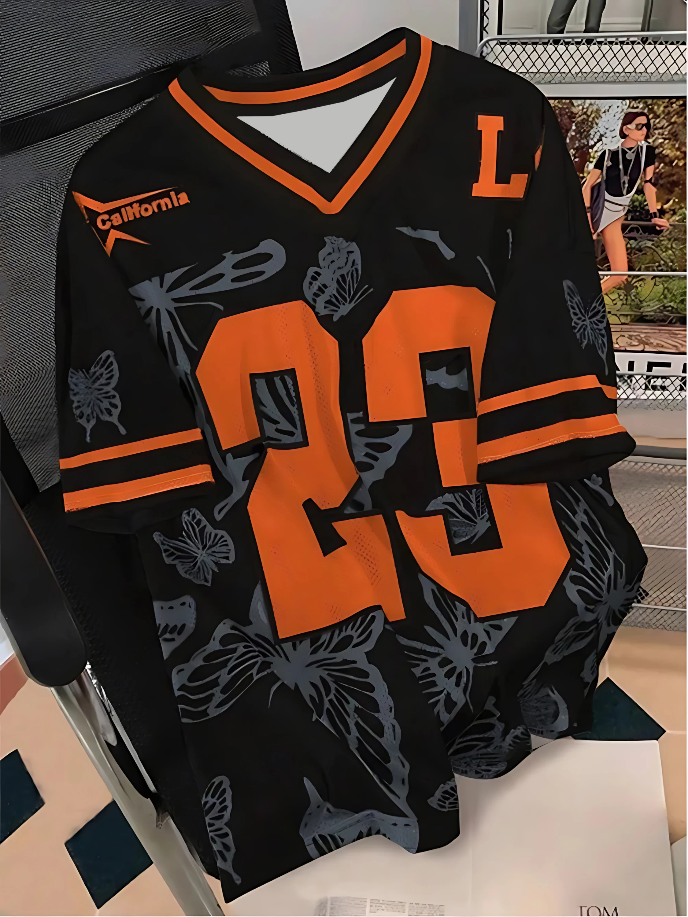 26 Sommermode, T-Shirt mit kurzen Ärmeln und schwarzem Schmetterlingsmuster, mit D-Print, lässig, sportlich, atmungsaktiv, Streetwear, Familienkleidung – Detail 8