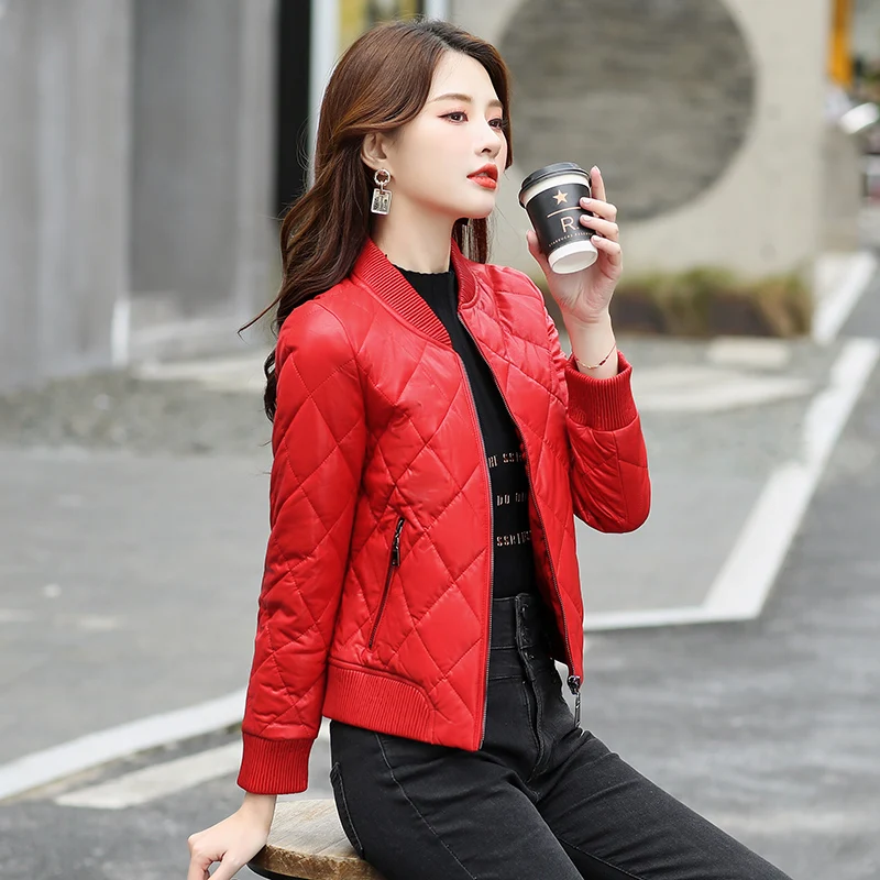   寧本革ダウンジャケット レディース オルト スレ 2025 冬新作 韓国版 スリムフィット シープスキンジャケット