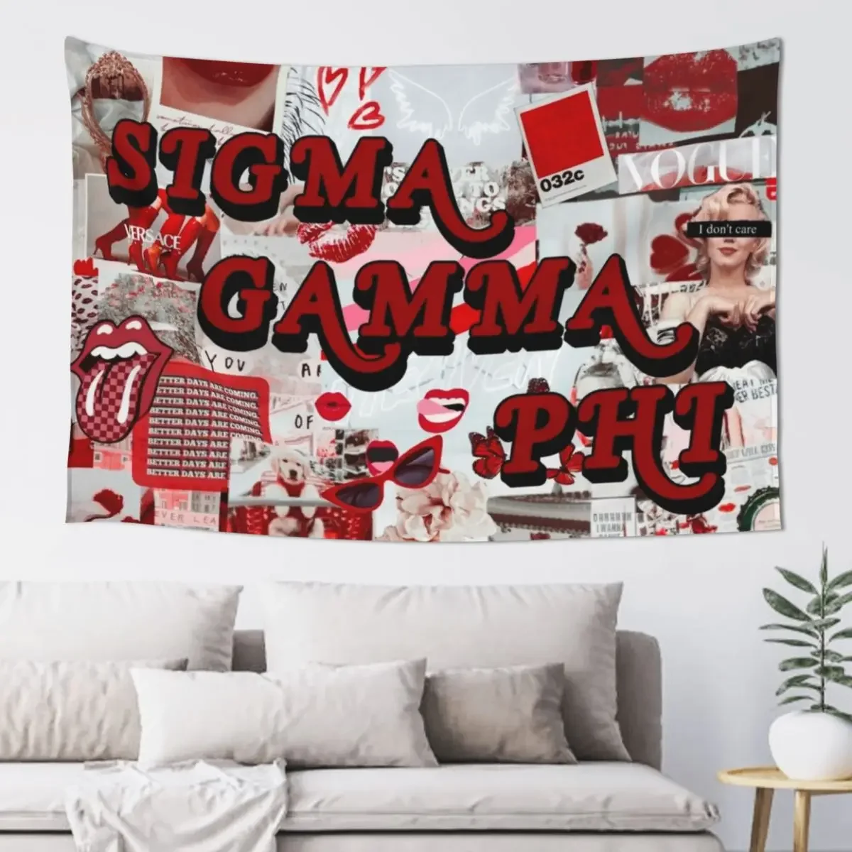 Sigma gamma phi red collage sgphi thusa Tapestry Bedroom Decoration Decoration Pictures Room Wall Tapestry