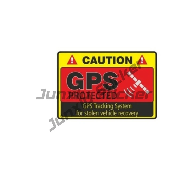 Car Sticker Warning Caution GPS Tracking System Protected Automobiles Motorcycles Exterior Accessories PVC Decals