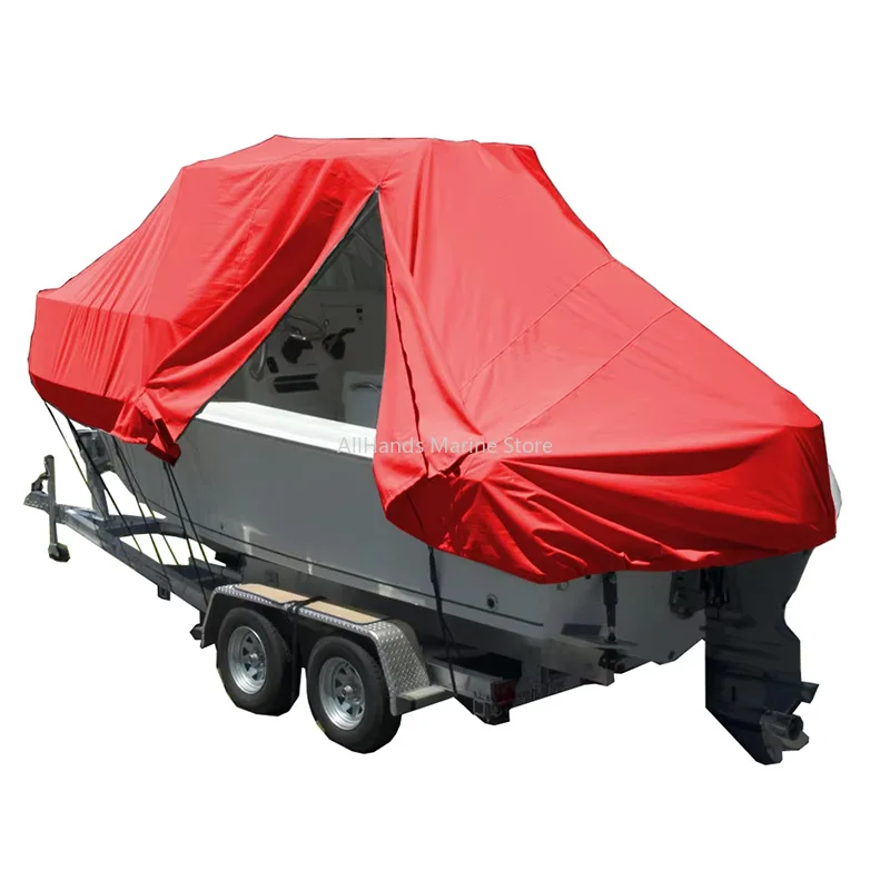 Heavy Duty Marine Grade 600D Polyester Boat Cover Uv Resistance Waterproof All Season Protection T-Top Boat Cover