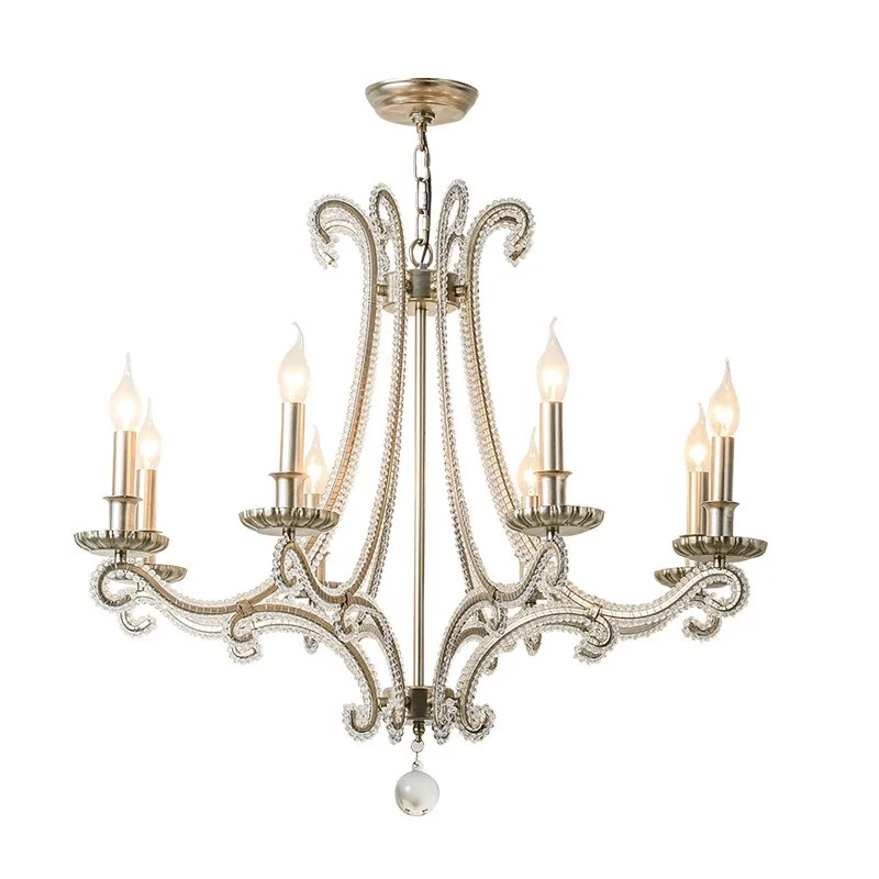 Rustic simple French bedroom American chandelier y