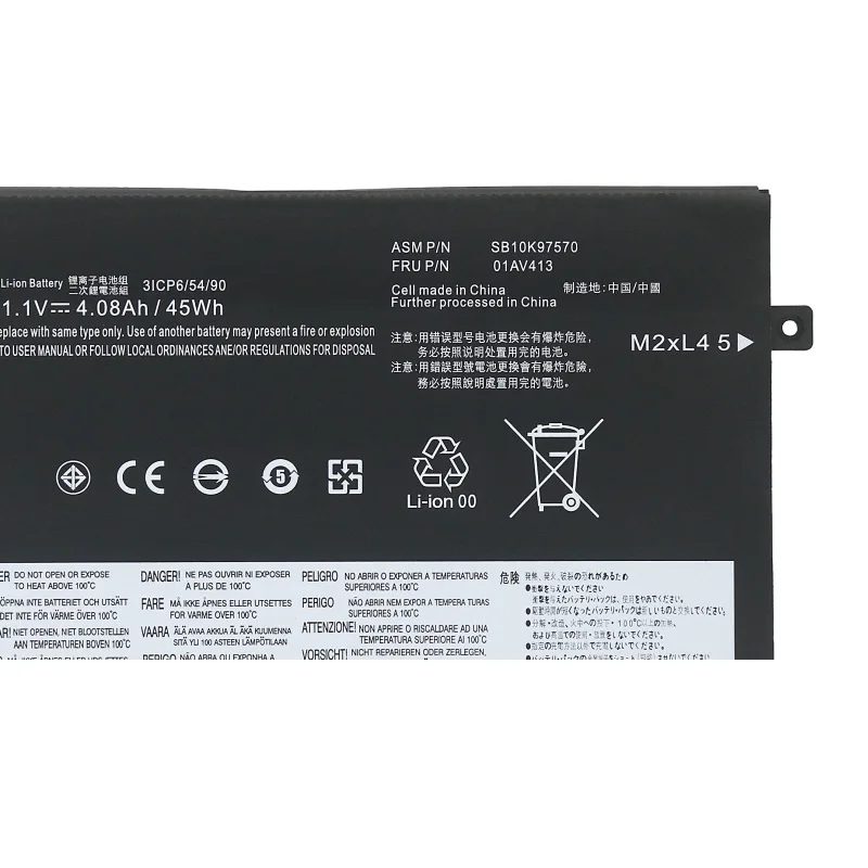 JC New 01AV413 Laptop Battery For Lenovo ThinkPad E470 E470C E475 SB10K97569 SB10K97570 SB10K97568 01AV412 01AV411 11.1V 45Wh