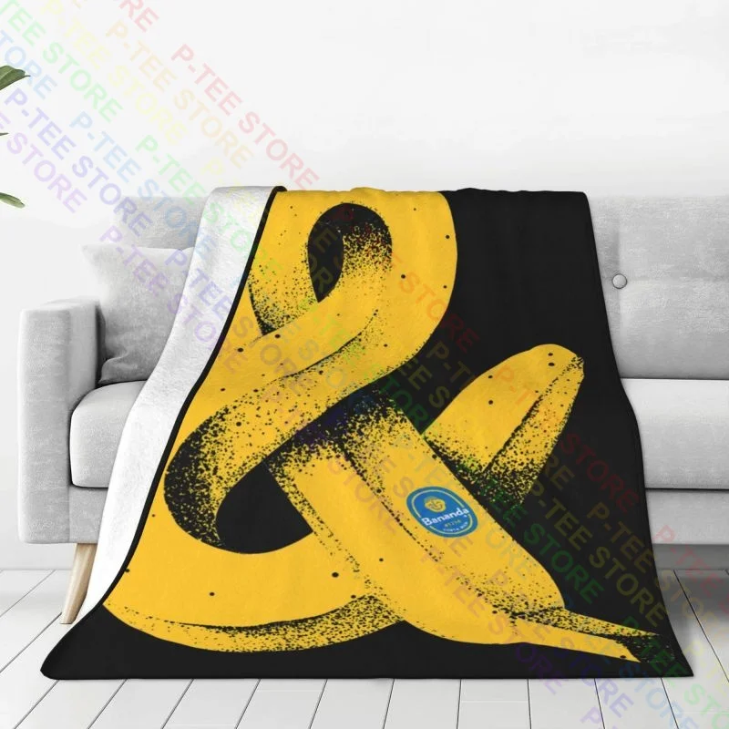 Banana And Ampersand Art Blanket Warm For Bed Super Soft Bedding Supply Mechanical Wash