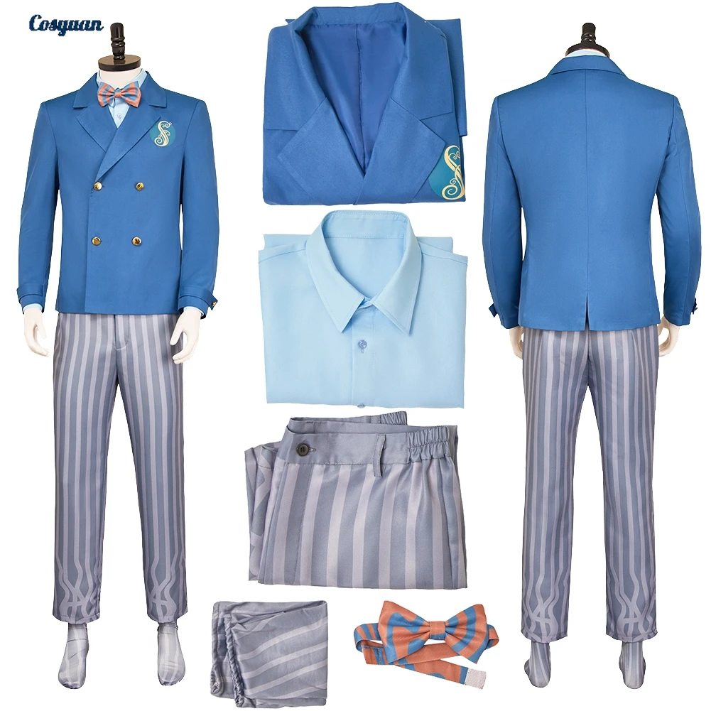 

Movie Wicked School Uniforms Blue Shirt Pants Clothes Party Disguise Roleplay Halloween Costume Carnival Outfit Suits For Men