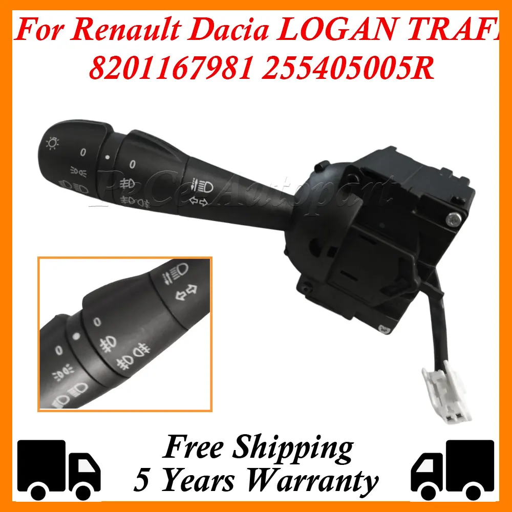 

Car Indicator Turn Signal Switch Head Light Stalk Steering Wiper Switch For Renault Dacia LOGAN TRAFIC 8201167981 255405005R