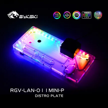 Bykski-placa astro para LIAN LI O11 Dynamic Mini Case, bomba de depósito para PC, refrigeración por agua, sincronización RGB de 12V/5V, RGV-LAN-O11MINI-P