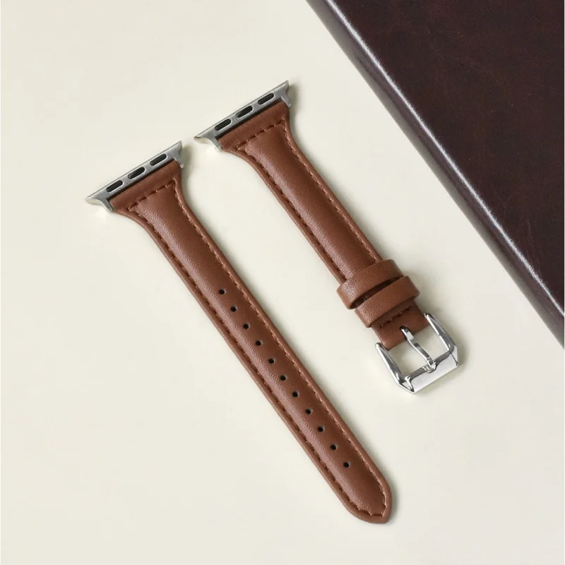 Schlankes Lederarmband für Apple Watch Serie 11 10 9 8 7 SE 6 5 4 Ultra3/2 für iWatch 42 mm 46 mm 38 mm 40 mm 45 mm 49 mm 41 mm 44 mm