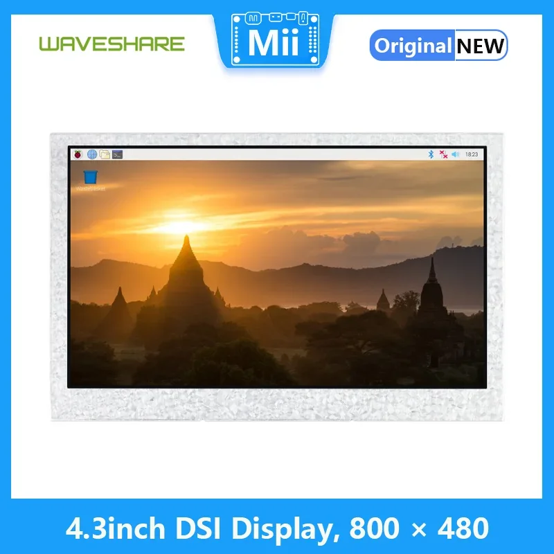 

800 × 480 Raspberry Pi 4,3-дюймовый DSI-дисплей, IPS, тонкий и легкий дизайн, сенсорная функция опционально, Waveshare
