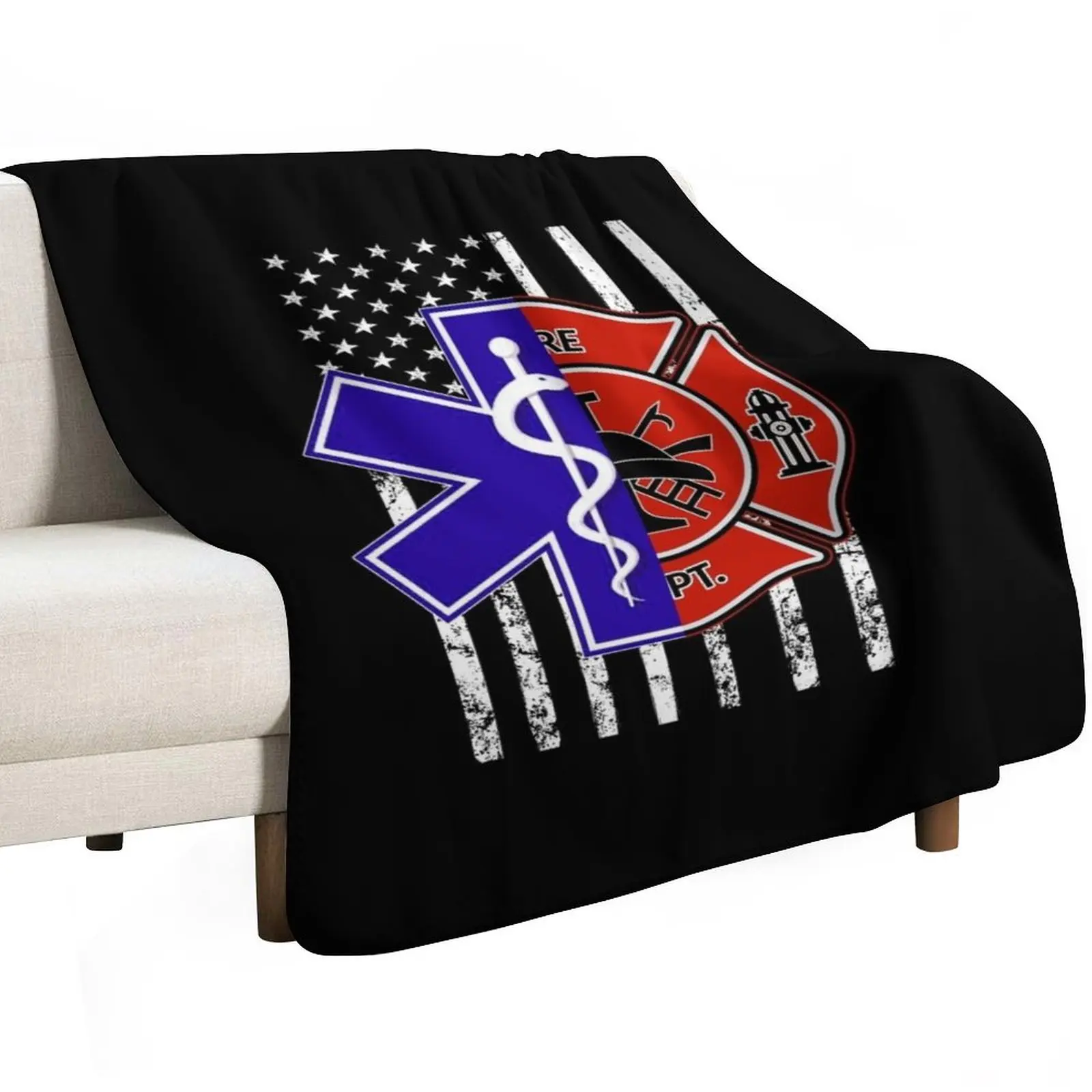 EMT Firefighter Throw Blanket Giant Sofa Baby Large Fashion Sofas Multi-Purpose Plaid on the sofa Blankets
