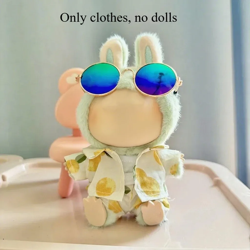 15-17cm Mini Plush Doll Overalls: Beach Vacation Style Outfit for Kawaii Fashion Dolls, Adjustable Fit Summer Clothing image 5