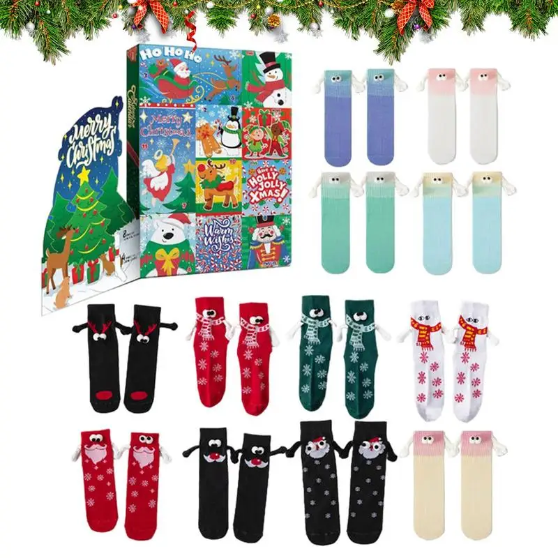 

Christmas Sock Advent Calendar 2024 Christmas Sock Bulk Unisex Women Funny Novelty Crew Holiday Socks 12 Days Countdown Box Gift