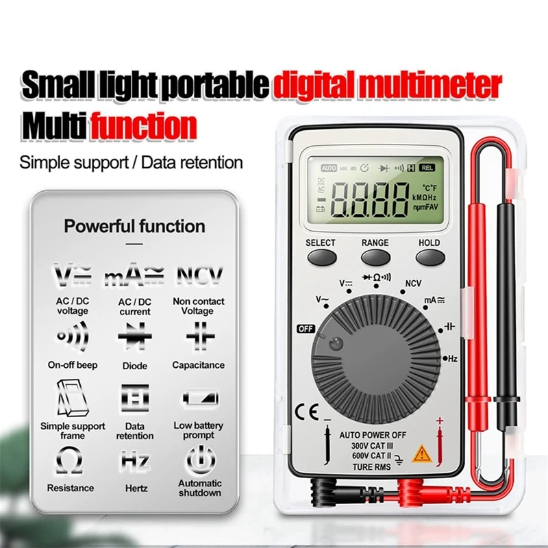 Digital Multimeter Auto-Ranging Meter Voltage Meter Pocket Multi Tester With NCV- Contact Tester