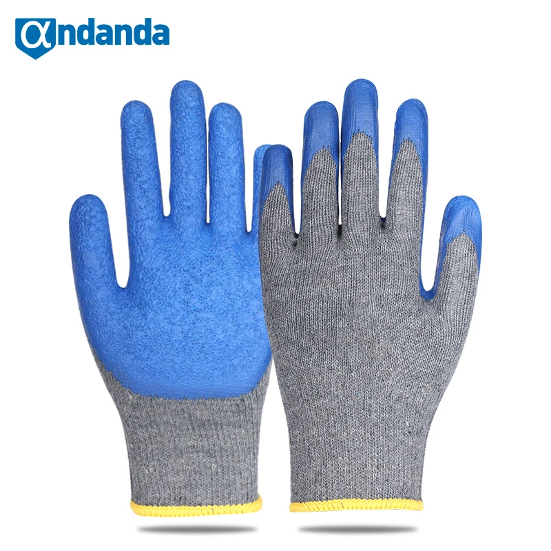 

Andanda 5pairs Work Gloves Roving Palm Dipped Latex Gloves for Mechanical Repairing Gardening Security Protection Safety Glove