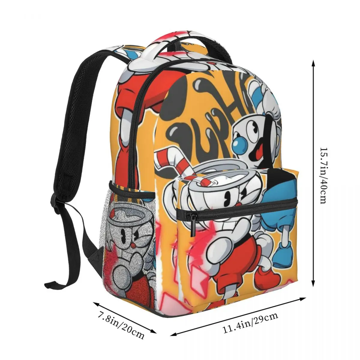 Cuphead Friends nueva moda mochila impermeable de alta capacidad moda niñas niños portátil escuela libro bolsa