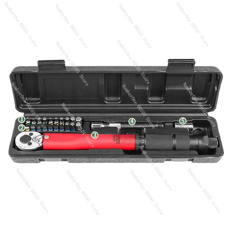 Adjustable Torque Wrench Set 1/4Inch Drive Spanner Kit 2-24N.m Hand Tool Bicycle Motorbike Car Repairing Accessory