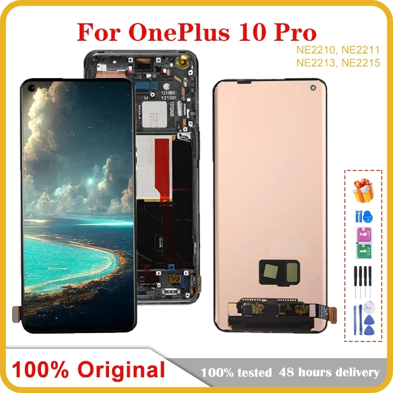 

6,7-дюймовый AMOLED для OnePlus 10 Pro, ЖК-экран мобильного телефона в сборе, сенсорный экран, замена ЖК-панели
