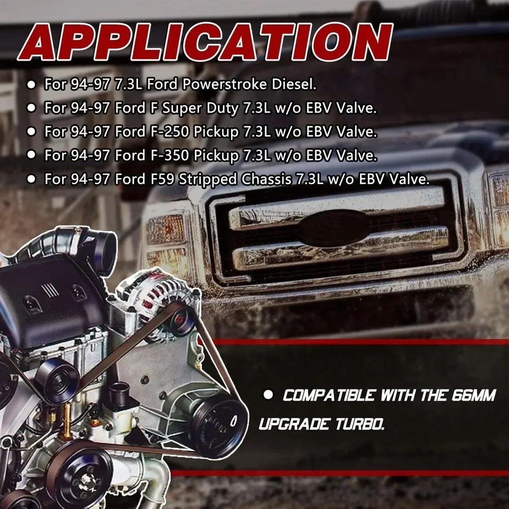 Turbo voetstuk en uitlaathuis voor 1994-1997 Ford 7.3L Powerstroke Diesel Super Duty F250 F350 F59 V8 448486-0004