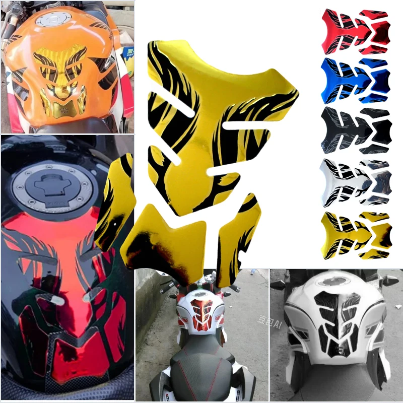 

Motorcycle Flame Stripes Sticker Fishbone 3D Tank pad Protector for Vstrom 650 Ktm Duke 390 Reflective Sticker Suzuki Gsr 600