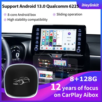 カーオーディオ iHeylinkit Carplay box 8G+128G CarPlay AI Box & Wireless CarPlay/Android Auto Adapter with