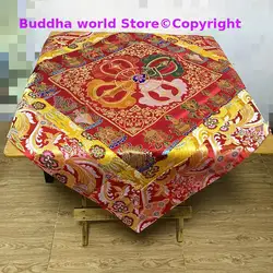 Wholesale Buddhist supply Tibet family home Buddhism Temple eight Auspicious Vajra Embroidery Cross Vajra Altar Table cloth Deco