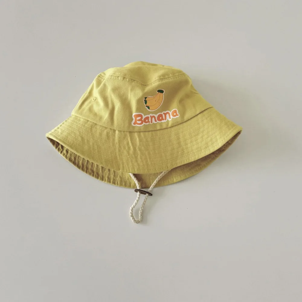 

Drawstring Candy Color Bucket Hat Korean Style Fruit Children's Fishmen Hat Casual Anti-UV Kid Summer Sun Hat Boy/Girls
