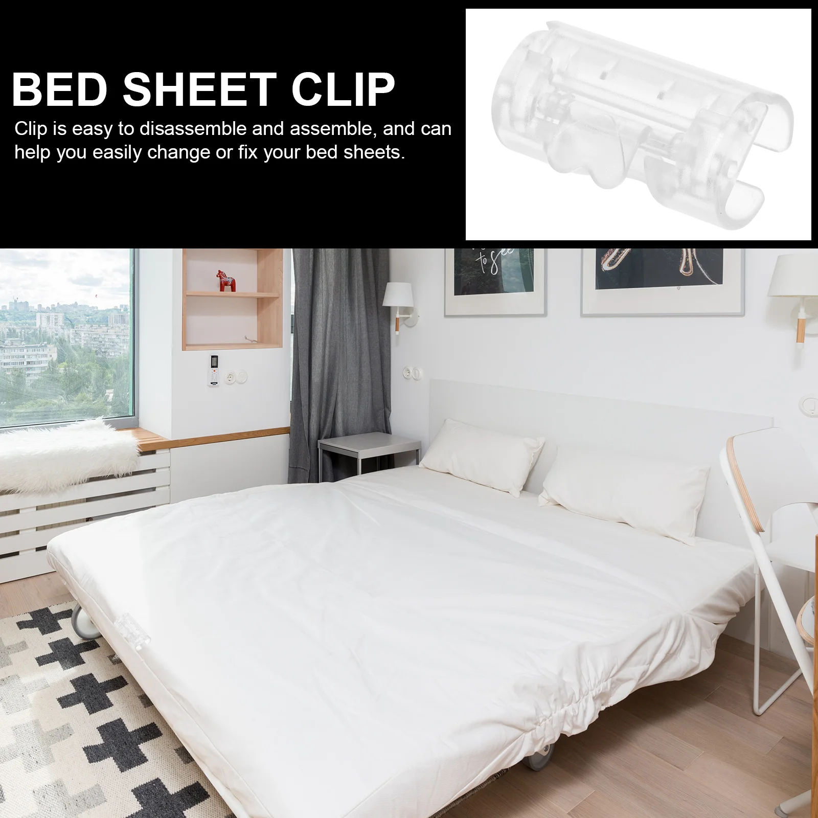 

20Pcs Bed Sheet Clips Non-Slip Fixator for Bedsheet Quilt Cover Fastening Clips Household Windproof Quilt Fixers ABS Sheet