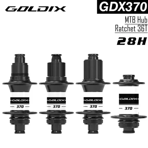 Imagen 2 del producto GOLDIX M370 MTB Hub 36T Boost J-Bend rueda trasera rodamiento sellado cerradura central para freno de disco 28H trinquete Compatible con HG MS XD