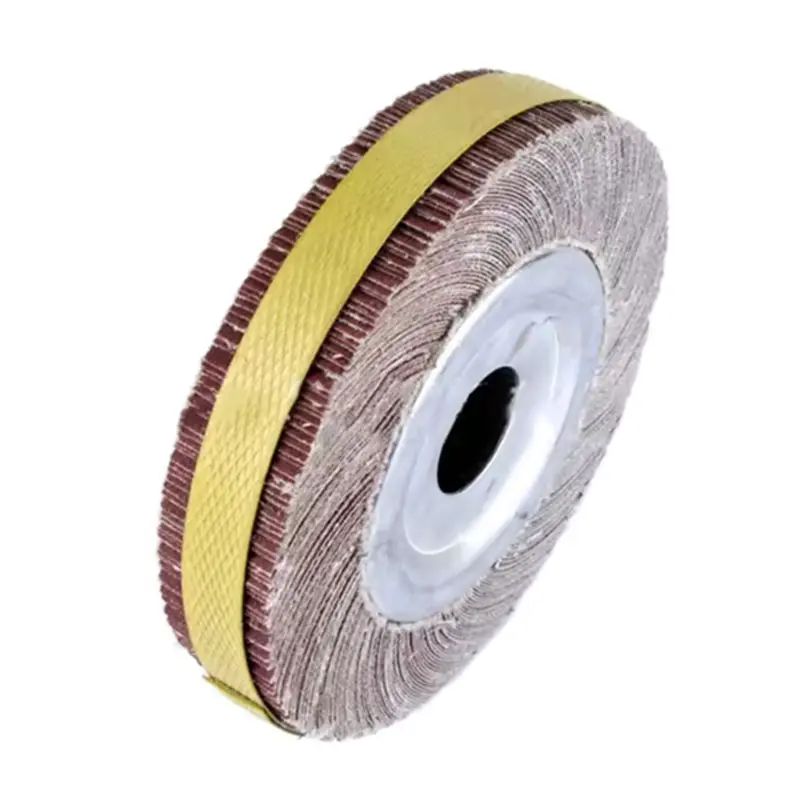 

-[33A Tvdae] 150X25mm Abrasive Flap Wheel Sanding Disc Cloth Mop Wheel For Metal Wood Polishing Grinding