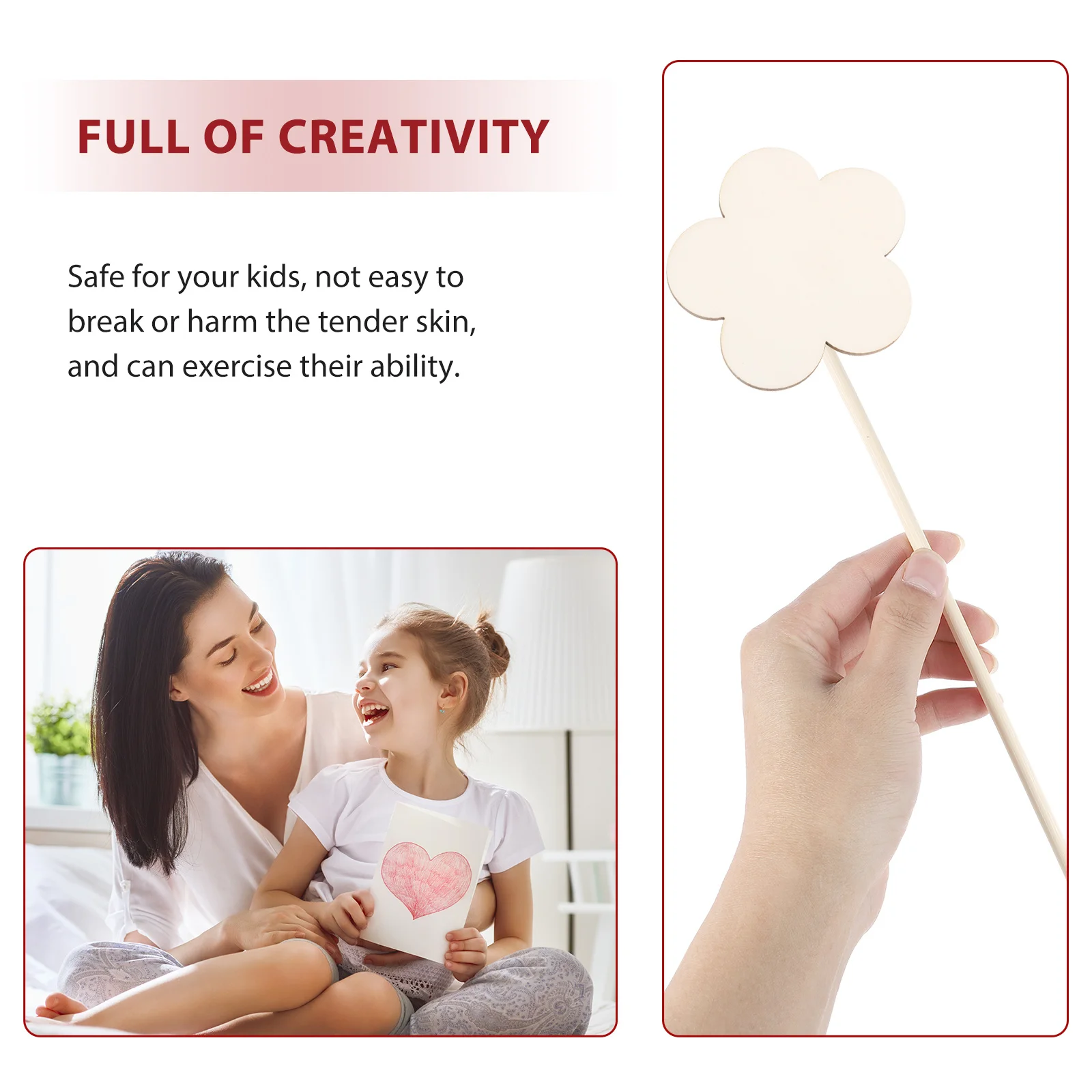 

12Pcs Wooden Wands for Girls DIY Creative Kits Safe for Tender Skin Enhance Brain Development Wooden Magical Kids' Wood Craft