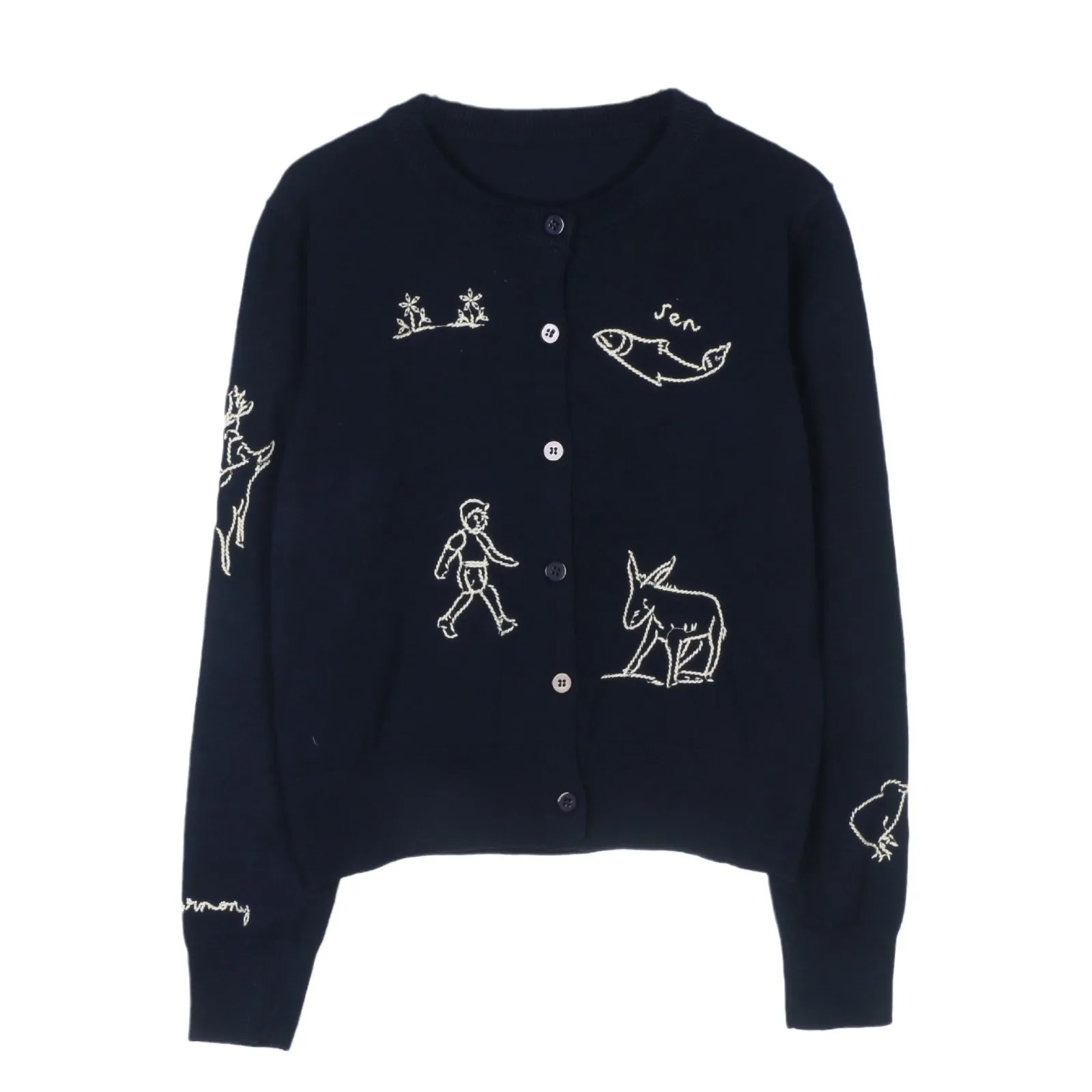 

Knitted cardigan jacket women Retro 2025 autumn/winter casual lazy Jacquard sweater round neck long sleeved basic Simple