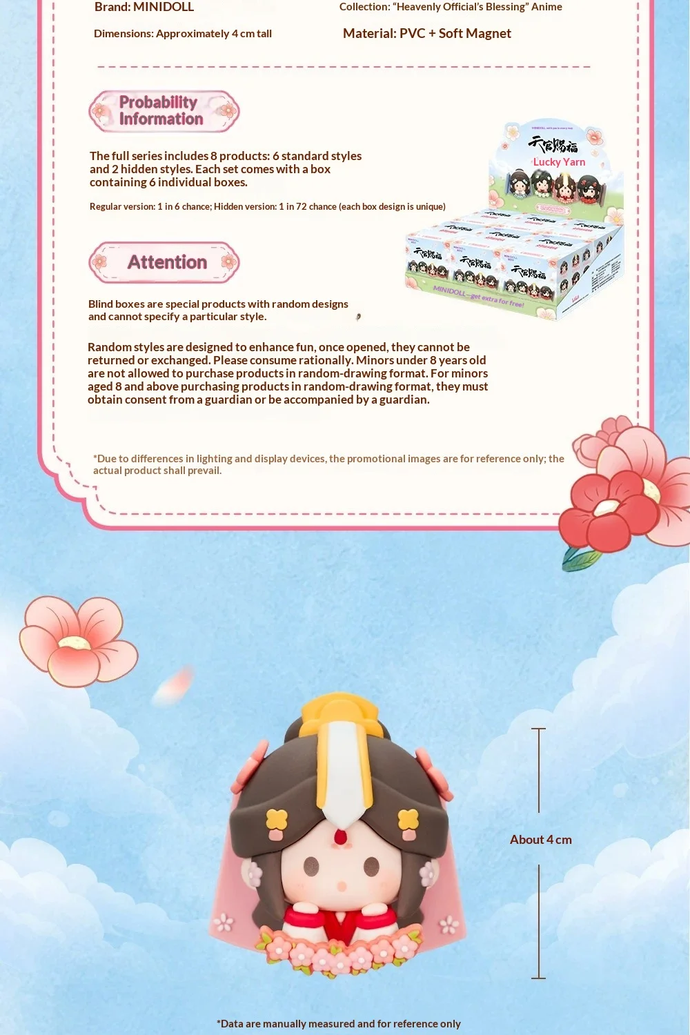 Echte Heaven Official's Blessing TGCF Lucky Fluff Blind Box Kühlschrankmagnet Anime Figur Schreibtischdekoration Sammlerstück Geschenk Spielzeug – Detail 10
