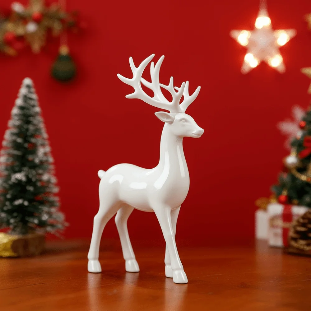 Creative Deer Desktop Ornament Sitting/Standing Position Modern Reindeer Sculpture Exquisite Cute Elk Home Decor Living Room