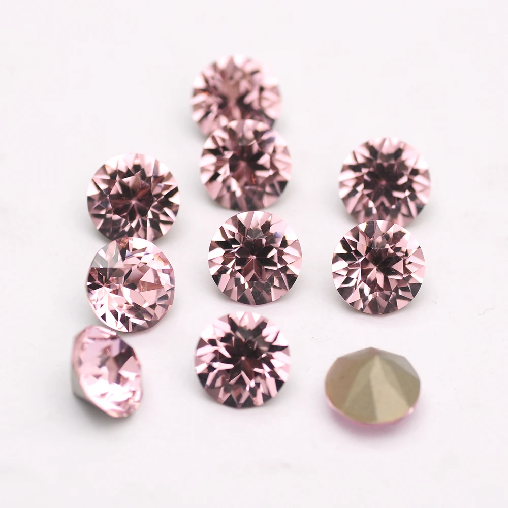 10PCS New 5A Quality Glass Accessories Rhinestone Light Rose DIY Crafts Arts Strass Stones Jewelry Making Beads Diamond