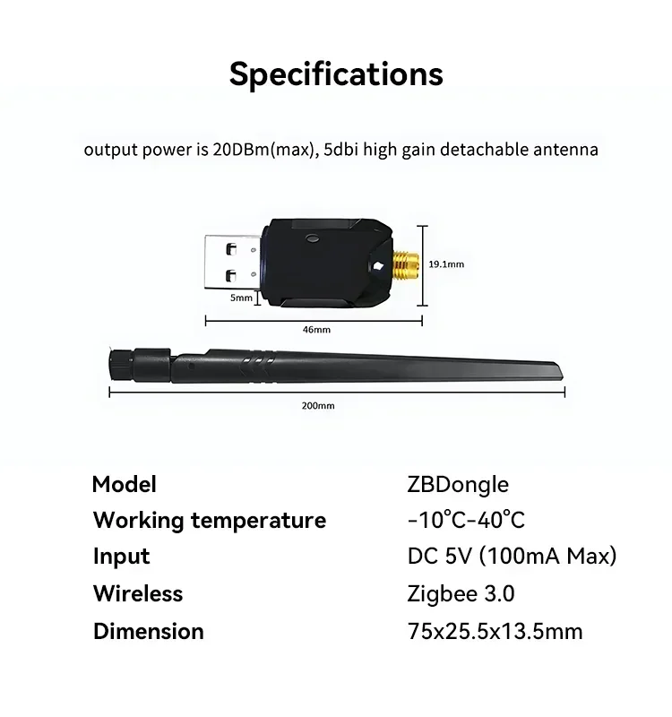 ZigBee 3.0 USB Dongle Plus-E Universal Wireless USB Gateway Stick Open Source Hub For Home Assistant OpenHAB Zigbee2MQTT ZHA