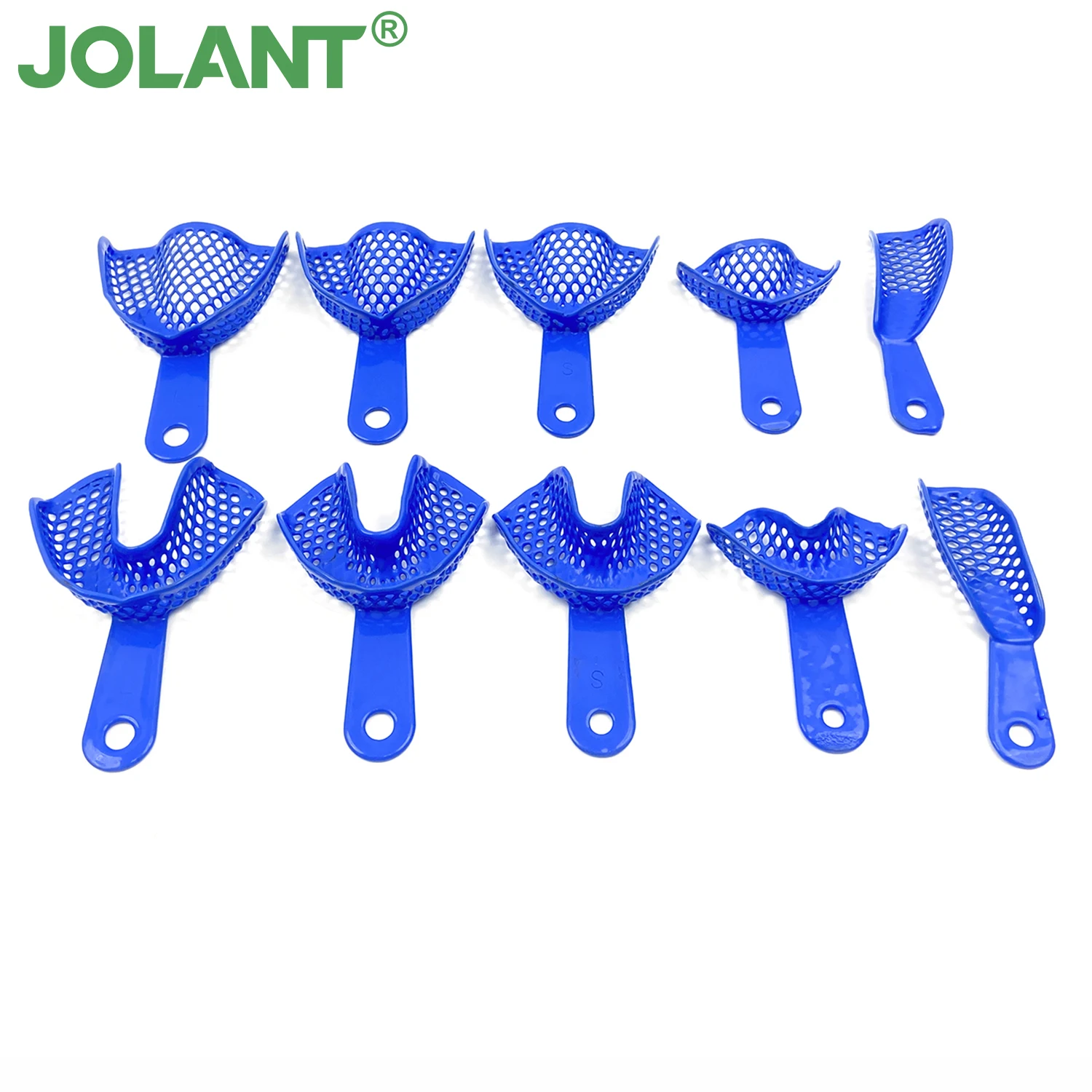 10pcs/Set JOLANT Dental Plastic-Steel Tray Teeth Trays Dental Impression Trays Oral Hygiene Denture Model Material Dental Supply