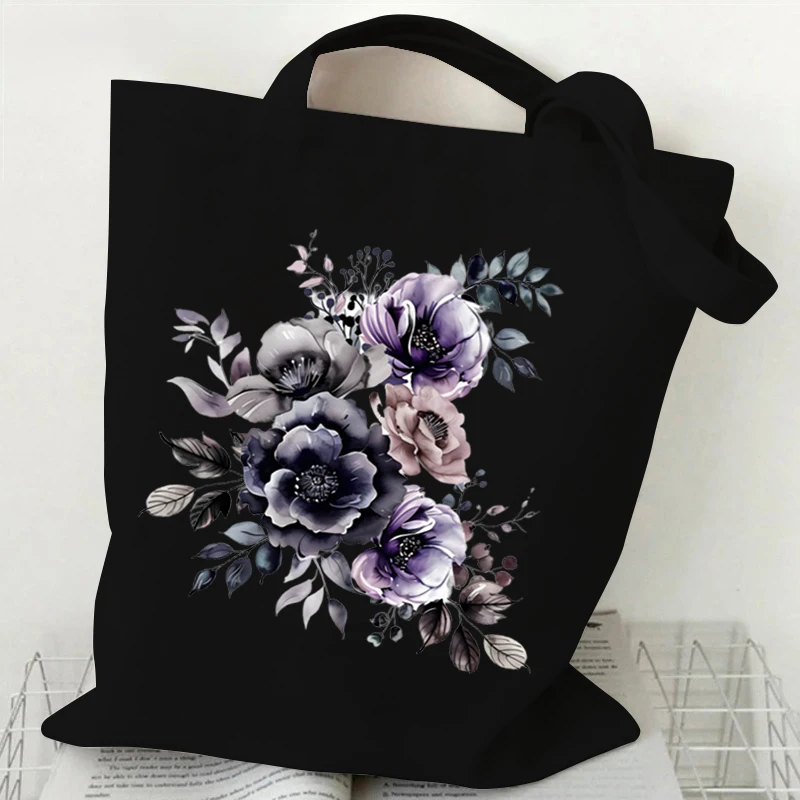 New Floral Series Women Tote Bags Vintage Wildflowers Canvas Eco Handbag Fashion Aesthetics Flower Lovers Teen Girl Shoulder Bag