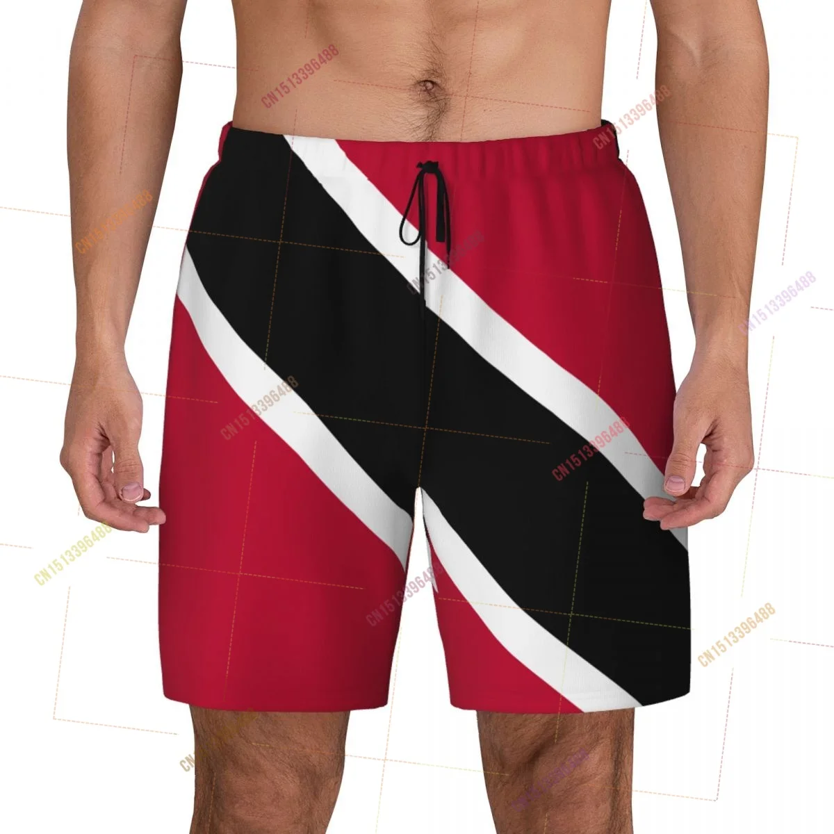 2026 Trinidad And Tobago Flag Top Print 3D Mens Swimming Trunks Hawaiian Bathing Beach 2 in 1 Quick-Dry Summer Swim Shorts