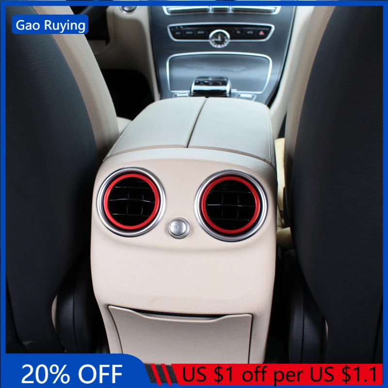 

For Mercedes Benz C E Class GLC W205 W213 X253 2015-2021 Car Rear air vents Inner ring Trim Sticker Interior Car Accessories