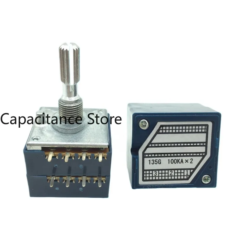 

5PCS Dual volume potentiometer RK27 type 50KA 100KA 8-pin with tap and equal sound 25mm flower shaft