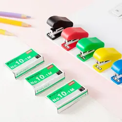 Portable Stapler Set Paper Binding Small Bookbinding Machine Fixing Paper Stapling Tools Student Stationery