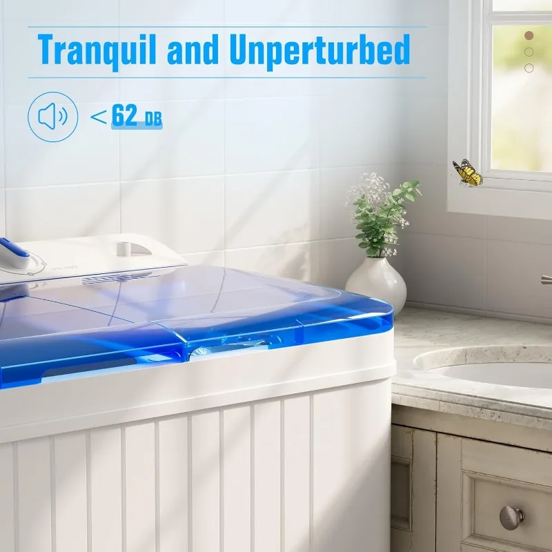 INTERGREAT Portable Washing Machine, 28lbs(18lbs Washer 10lbs Spinner) Twin Tub Mini Washer Compact Laundry Machine, Semi-auto