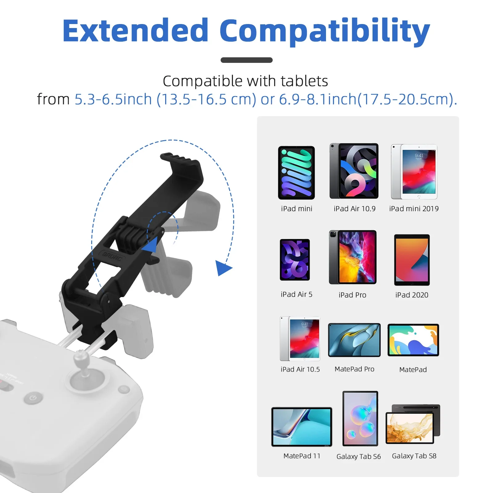 Tablet Extended Bracket Mount for DJI NEO/Mini 4K/2/3 Pro/Mavic 3/Air 2/2S Remote Control Holder Drone RC-N1/N2/N3 Accessory